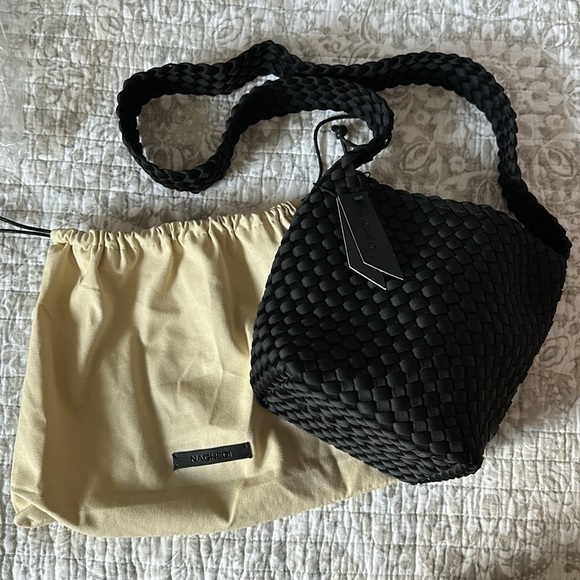 Naghedi Laguna Crossbody Purse Bag Onyx NEW NWT Handwoven Neoprene - Picture 10 of 12